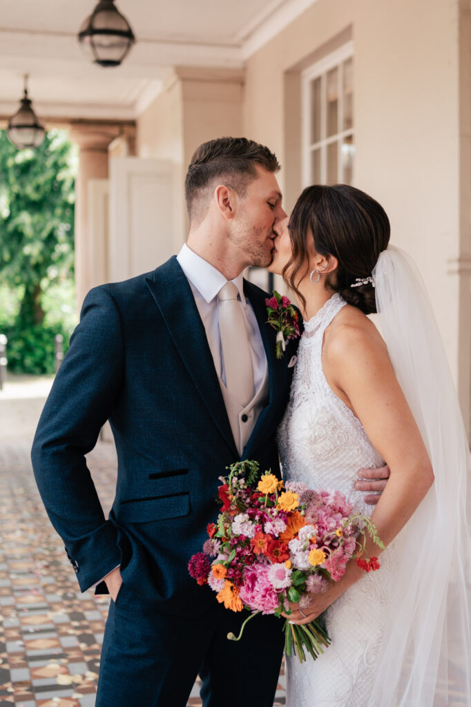 Bride and Groom kissing